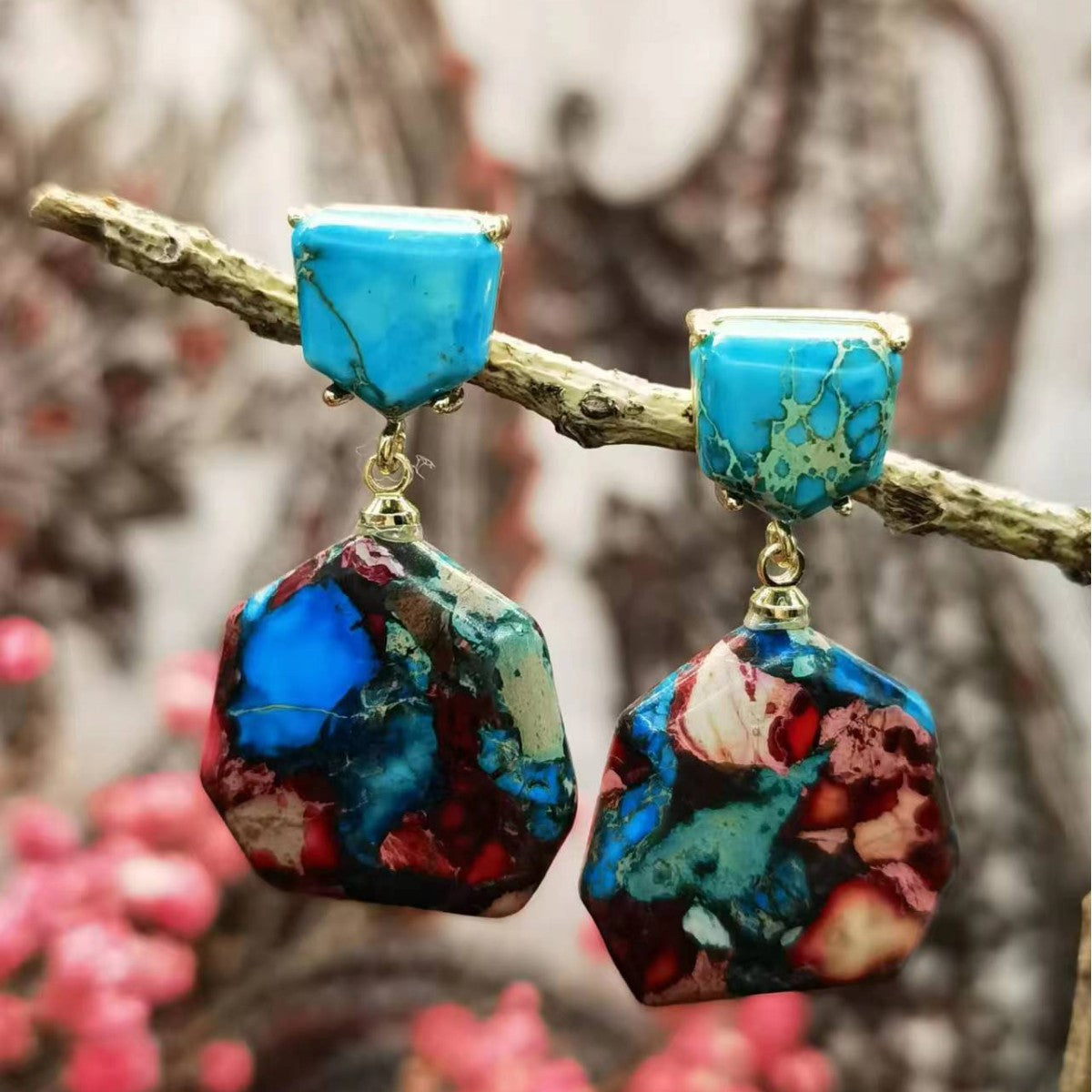 Emperor Stone Emperor Stone Earrings Geometric Fashion Retro
