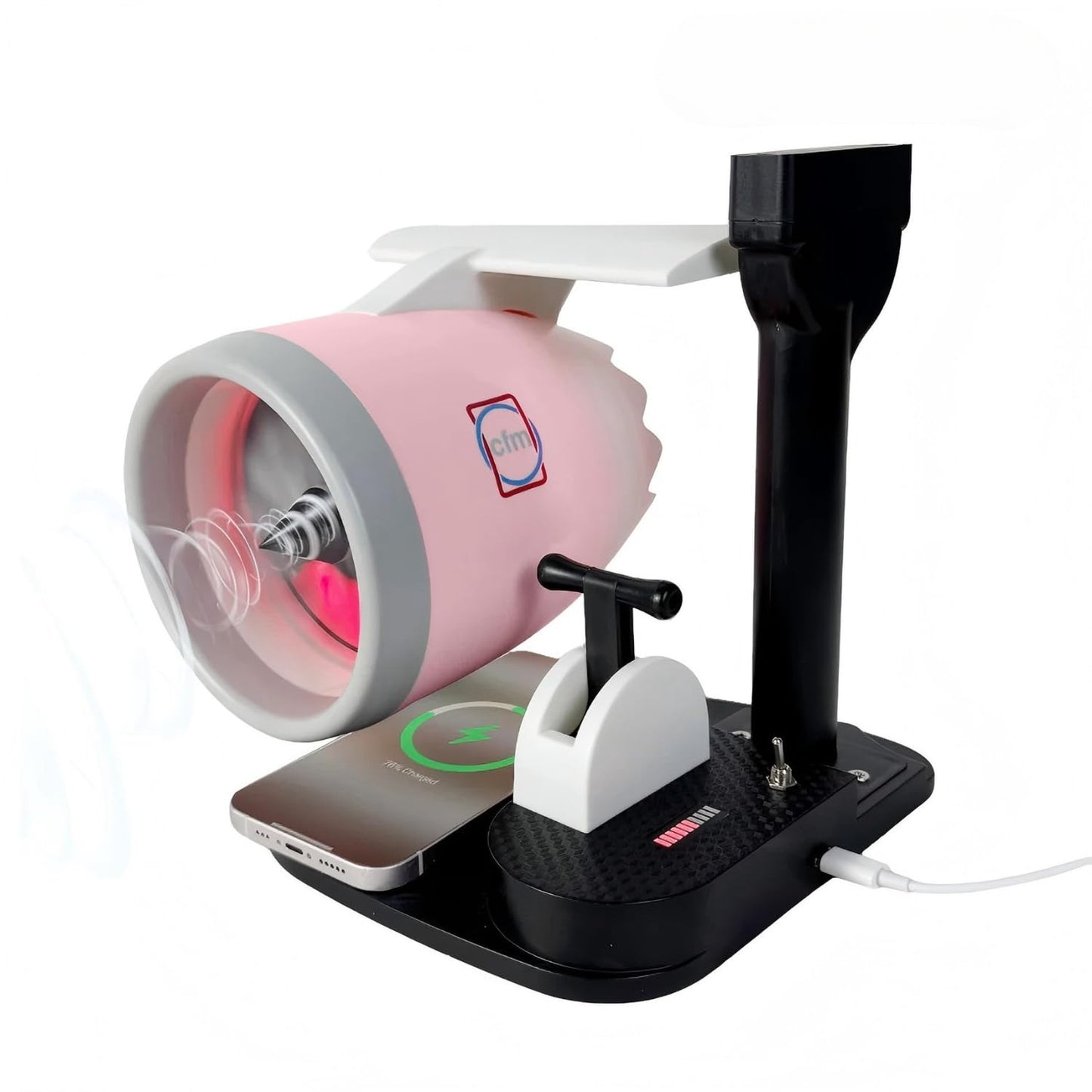 New Desktop Jet Engine Model with Humidifier and Colorful Lights – Creative Aviation-Inspired Tech Decor Gift (Blue)