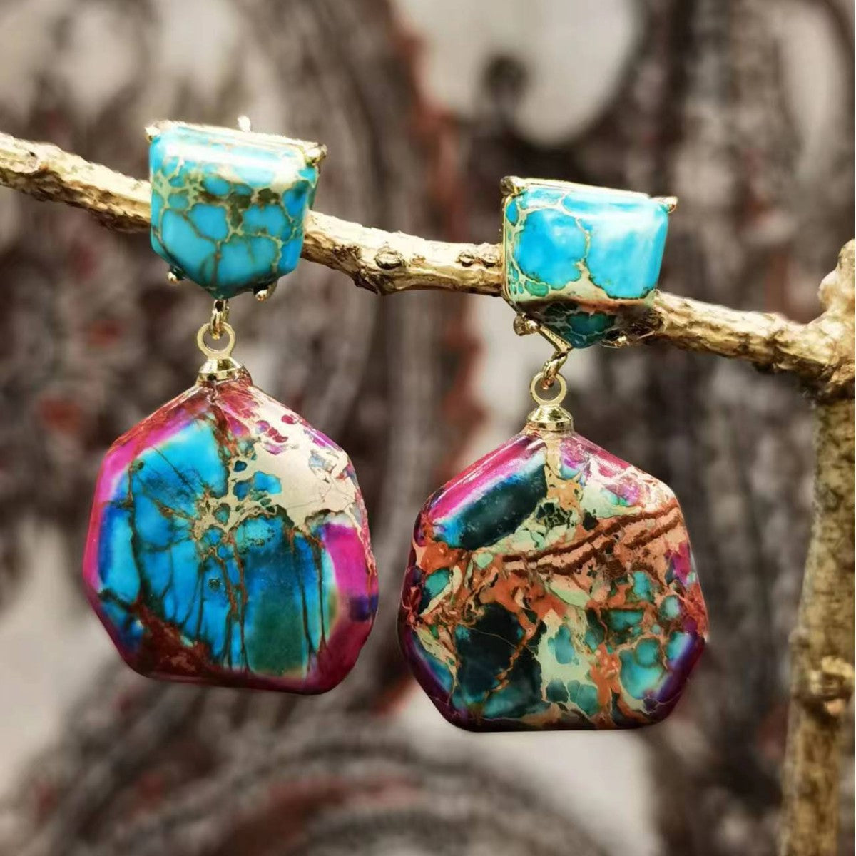 Emperor Stone Emperor Stone Earrings Geometric Fashion Retro