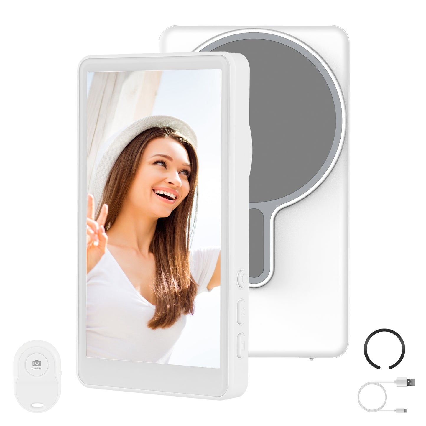 Vlog Selfie Monitor Screen Magnetic Rear Camera Phone Monitor Wireless Selfie Monitor Screen With 33FT Remote For Vlog Live Stream Compatible With IOS Android